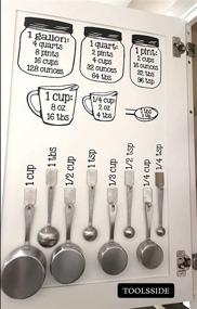 img 4 attached to 📐 Kitchen Conversion Measurement Decals - 12" x 12" Vinyl Wall Decor with Cooking Measurement Chart - Ideal Tool for Kitchen Cabinets