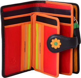 img 1 attached to Stylish and Functional Visconti Spanish DS-82 Women's Floral Multi Colored Bifold Wallet from Daisy Collection - Black Multi, Medium