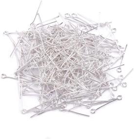 img 2 attached to BEADIA 20mm 500pcs Open Eye Silver Head Pins for DIY Jewelry Making - High-Quality Crafting Supplies