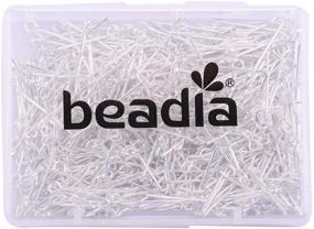 img 1 attached to BEADIA 20mm 500pcs Open Eye Silver Head Pins for DIY Jewelry Making - High-Quality Crafting Supplies