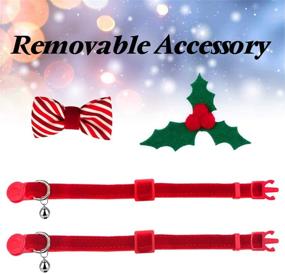 img 2 attached to 🎄 Azuza 2Pack Christmas Kitten Collar: Quick Release, Safe Buckle, Festive Breakaway Cat Collars with Bowtie - Perfect for Kittens and Cats!