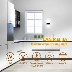 img 2 attached to 🔌 CANMEIJIA 12W LED Wall Lamps Plug in, Adjustable Color Temperature Wall Mounted Light with Cord and Switch, Contemporary Acrylic Wall Lamp Sconce for Bedroom, Living Room, Hallway(1 Pack)