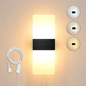 img 4 attached to 🔌 CANMEIJIA 12W LED Wall Lamps Plug in, Adjustable Color Temperature Wall Mounted Light with Cord and Switch, Contemporary Acrylic Wall Lamp Sconce for Bedroom, Living Room, Hallway(1 Pack)