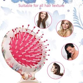 img 2 attached to Travel Hair Brush with Mirror - CANDY BRUSH: Eco-friendly, Cute Flower Design for Hair Straightening, Makeup Mirror Included - Perfect Travel Companion