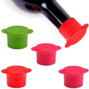 img 4 attached to 🍾 Vitrix Kitchenware Silicone Bottle Caps – Reusable and Unbreakable Wine/Beer Sealer Covers for Extended Freshness – Air Tight Seal, Set of 5