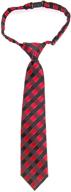 👔 retreez classic check microfiber pre-tied boy's tie - woven design logo