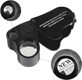 img 1 attached to JARLINK 30X 60X Jewelers Eye Loupe Magnifier with LED Light - Foldable Jewelry Magnifier for Gems, Jewelry, Coins, Stamps, and More