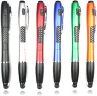 🔦 3-in-1 stylus pen with led flashlight for smartphones tablets ipad iphone samsung - set of 6 logo