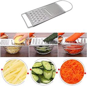 img 3 attached to 🔪 Premium 3 Way Flat Grater Stainless Steel - 12x4.3 Inch - Kitchen Tool with Razor Sharp Teeth - Multipurpose Carrot Potato Peeler, Fruit Vegetable Cheese Slicer - High Performance Quality Product