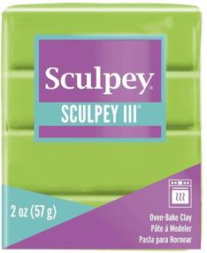 img 4 attached to Sculpey III Polymer Oven-Bake Clay, Granny Smith Green – Non Toxic, 2 oz. Bar – Ideal for Modeling, Sculpting, Holiday Crafts, DIY, Mixed Media and School Projects - Perfect for Kids & Beginners!