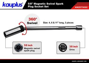 img 3 attached to 🔧 Kauplus 3/8-дюймовый магнитный поворотный наконечник для свечей зажигания - набор из 3 штук универсальных инструментов (5/8-дюймовый) - длина 4 дюйма, 6 дюймов и 11 дюймов