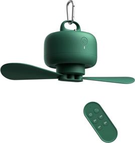 img 4 attached to 🏕️ JISULIFE 9000mAh Mini USB Camping Fan Battery Operated – Portable Rechargeable Tent Fan with Remote Control, Detachable Blades, Timer, and Hanging Hook, 4 Speeds for Outdoor Dorm-Green