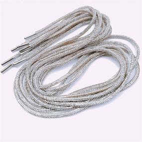 img 1 attached to Sparkling Crystal Rhinestone Drawstring Cord Trim Set - Bling Replacement for Sweatpants, Shorts, and Hoodies (2 Pairs)