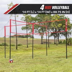 img 1 attached to Versatile 4-Way Volleyball and Badminton Net: Perfect for Multi-Sport Fun