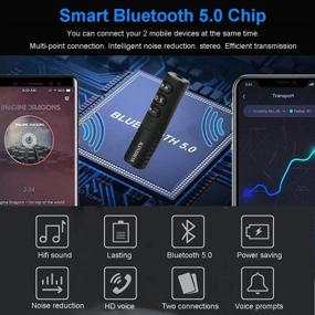 img 3 attached to 🚗 Портативный адаптер для автомобиля Bluetooth 5.0 от KINDRM - Приемник стереозвука для громкой связи и мини-беспроводной адаптер 3,5 мм Aux - Черный