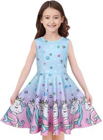 img 4 attached to Quedoris Christmas Printed Casual Twirly Girls' Dresses: Festive Fashion for the Holiday Season