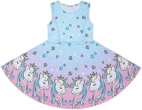 img 2 attached to Quedoris Christmas Printed Casual Twirly Girls' Dresses: Festive Fashion for the Holiday Season