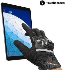 img 2 attached to 🧤 Men's Seektop Motorcycle Gloves - Full Finger Touchscreen Powersports Gloves for Enhanced Control