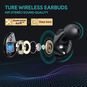 img 3 attached to 🎧 Enhanced Noise Cancelling Qualcomm CSR Bluetooth 5.0 Headphones - PALOVUE iSound True Wireless Earbuds with 4-Mic, Deep Bass, and IPX5 Waterproof Touch Control