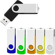 💽 kalsan 32gb usb flash drives 6-pack - black/blue/green/orange/yellow/white - usb 2.0 memory stick logo
