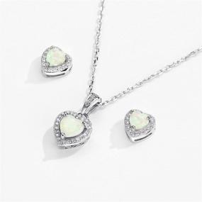 img 1 attached to 💎 Sterling Birthstone Necklace Earrings for Women - Mints Jewelry