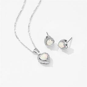 img 2 attached to 💎 Sterling Birthstone Necklace Earrings for Women - Mints Jewelry