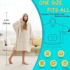 img 2 attached to 🧥 Oversized Sleeves Blanket Sweatshirt - Wearable Kids' Home Store