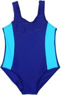 🏊 sherrydc girls' splice athletic full knee length legsuit: premium swimsuit for competitive swimming (5-14 years) logo