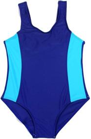 img 4 attached to 🏊 SherryDC Girls' Splice Athletic Full Knee Length Legsuit: Premium Swimsuit for Competitive Swimming (5-14 Years)