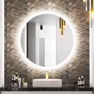 🪞 tokeshimi 36 inch led round mirror: wall mounted dimmable vanity mirror for bathrooms - large, anti-fog, lighted makeup mirror with memory function logo