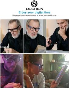 img 1 attached to Black OuShiun USB Rechargeable Led Reading Glasses Smart Lighted Eyewear for Women & Men 2.0X - Improve your SEO