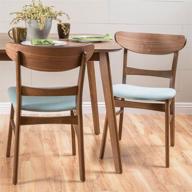 🪑 idalia dining chairs by christopher knight home - set of 2, mint with walnut finish logo