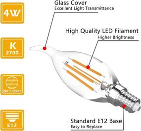 img 3 attached to 💡 Fondiiz Equivalent Candelabra Filament Non Dimmable - Unbeatable Lighting Efficiency