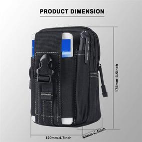 img 3 attached to 🎒 Tactical Waist Belt Bag: Versatile Outdoor EDC Military Holster Wallet Pouch for iPhone X, Samsung Galaxy S8, and More