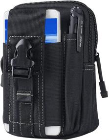 img 4 attached to 🎒 Tactical Waist Belt Bag: Versatile Outdoor EDC Military Holster Wallet Pouch for iPhone X, Samsung Galaxy S8, and More