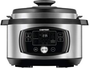 img 4 attached to 🍳 Chefman Multi-Function Oval Pressure Cooker 8 Quart: Programmable Multicooker for Slow Cooking, Sautéing, Steaming, and More! Includes 18 Presets, Nonstick Pot, Stainless Steel Design, and Recipe Book