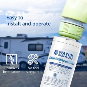 img 1 attached to Waterspecialist RV Инлайн-фильтр для воды с сертификацией NSF - удаляет хлор, запах, ржавчину, осадки и многое другое - улучшенная версия для автодомов - включает защиту для шланга - 1 пакет