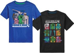 img 4 attached to 👕 Футболка для мальчиков Minecraft с коротким рукавом обычной посадки.