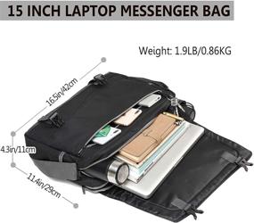 img 3 attached to 🎒 Men's Lightweight Water Resistant Messenger Bag for 15.6 Inch Laptop, Ideal for School, Office, and Shoulder Carry