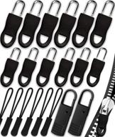 🧰 universal zipper pull replacement kit - 20 pcs black zipper pulls for jackets, luggage, backpacks, purses, boots, pants, tents (3 styles 4 sizes) logo