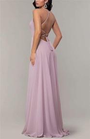 img 3 attached to GRILSONTOP Spaghetti Chiffon Bridesmaid Dresses