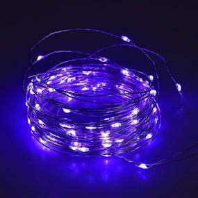 img 1 attached to 🎉 Allgala 1-Pack 33ft 100 LED Purple Copper Wired Waterproof Fairy String Lights - Ideal for Thanksgiving Christmas Wedding, Birthday Decorations and Home Décor