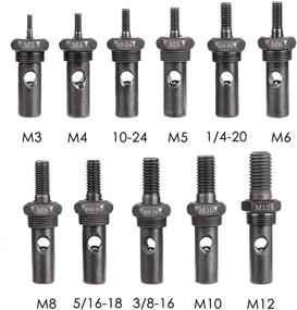 img 4 attached to 🔧 Набор штампов для вставки гайки WETOLS из 11 предметов, комплект аксессуаров для размеров M3 M4 M5 M6 M8 M10 M12, 10/24, 1/4-20, 5/16-18, 3/8-16, запасные части для инструмента для вставки гаек WE-812