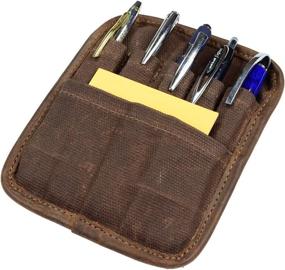 img 2 attached to 🧰 Hide & Drink Waxed Canvas Belt Marker Pouch: Durable Pocket Organizer, Pen Holder, Stationery Accessory with Handmade Craftsmanship and 101 Year Warranty