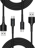 высокоскоростной кабель micro usb для android [2pack 6.6ft] - зарядное устройство и синхронизационный шнур для ps4, xbox, ps vita, kindle fire, echo dot, электронных читалок, samsung galaxy s3/s4/s6/edge/s7, lg, motorola логотип