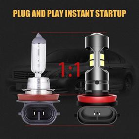 img 3 attached to 💡 JWCARO H11 LED Fog Light Bulbs, 6000 Lumens 15W, Super Bright 30 SMD Chips, 6000K Xenon White, H8 H9 H16 LED Bulbs, 360-degree Illumination, Pack of 2