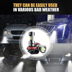 img 2 attached to 💡 JWCARO H11 LED Fog Light Bulbs, 6000 Lumens 15W, Super Bright 30 SMD Chips, 6000K Xenon White, H8 H9 H16 LED Bulbs, 360-degree Illumination, Pack of 2