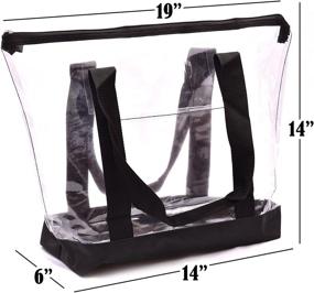img 3 attached to ✨ Stylish and Practical Clear Tote Bag with Zipper Closure, Long Shoulder Strap, and Fabric Trimming in Black