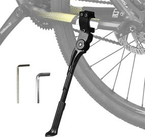 img 4 attached to 🚲 LEICHTEN Adjustable Aluminum Alloy Bicycle Stand - Bike Kickstand for 24”-29” Mountain/Road/BMX/Adult/City Bikes - Side Mounted Kickstand for Convenient Storage