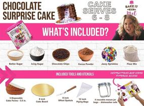 img 2 attached to 🎂 Bake It With Mel Chocolate Surprise Cake Baking Kit - Complete 15-Pc Set for Kids and Adults - Serves 6 to 8 - Includes Dry Ingredients, Utensils, and Cake Board - Perfect Baking Kits for Chocolate Lovers